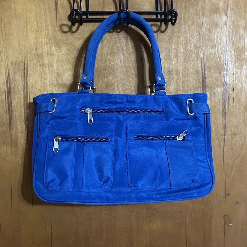 Blue Purse Handbag Inner‎ Outter Pockets NEW Shoulder Strap Too